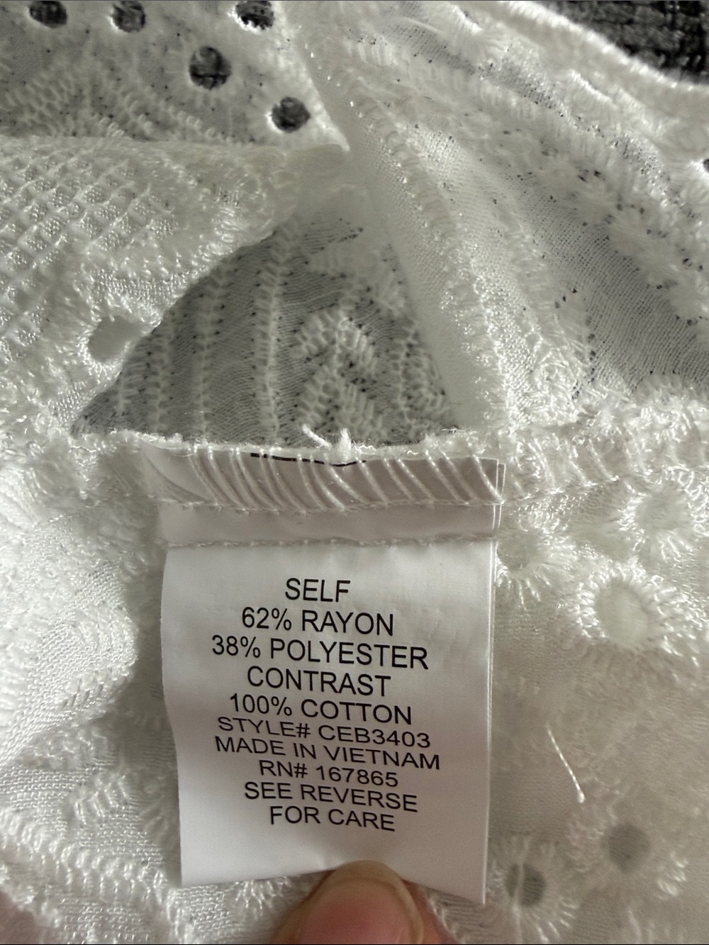 Notations White Eyelet Button-Down Shirt - Picture 7 of 7